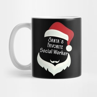 Santa's Favorite Social Worker Santa Claus Hat Christmas Mug